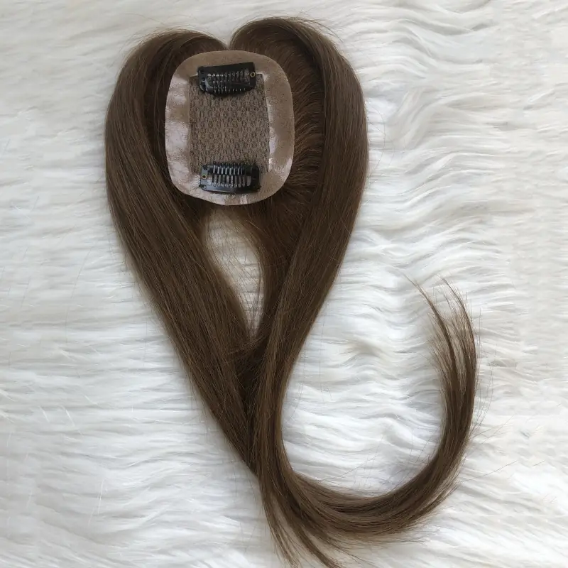  6*9cm silk human hair topper virgin brazilian hair for women #4 color brown YR0058